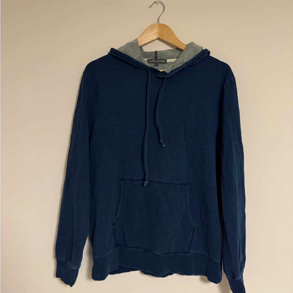 Slate & Stone Slate Blue French Terry Hoodie - Size L